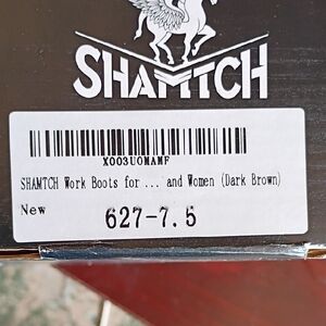 SHAMTCH Dark Brown Work Boots